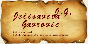 Jelisaveta Gavrović vizit kartica